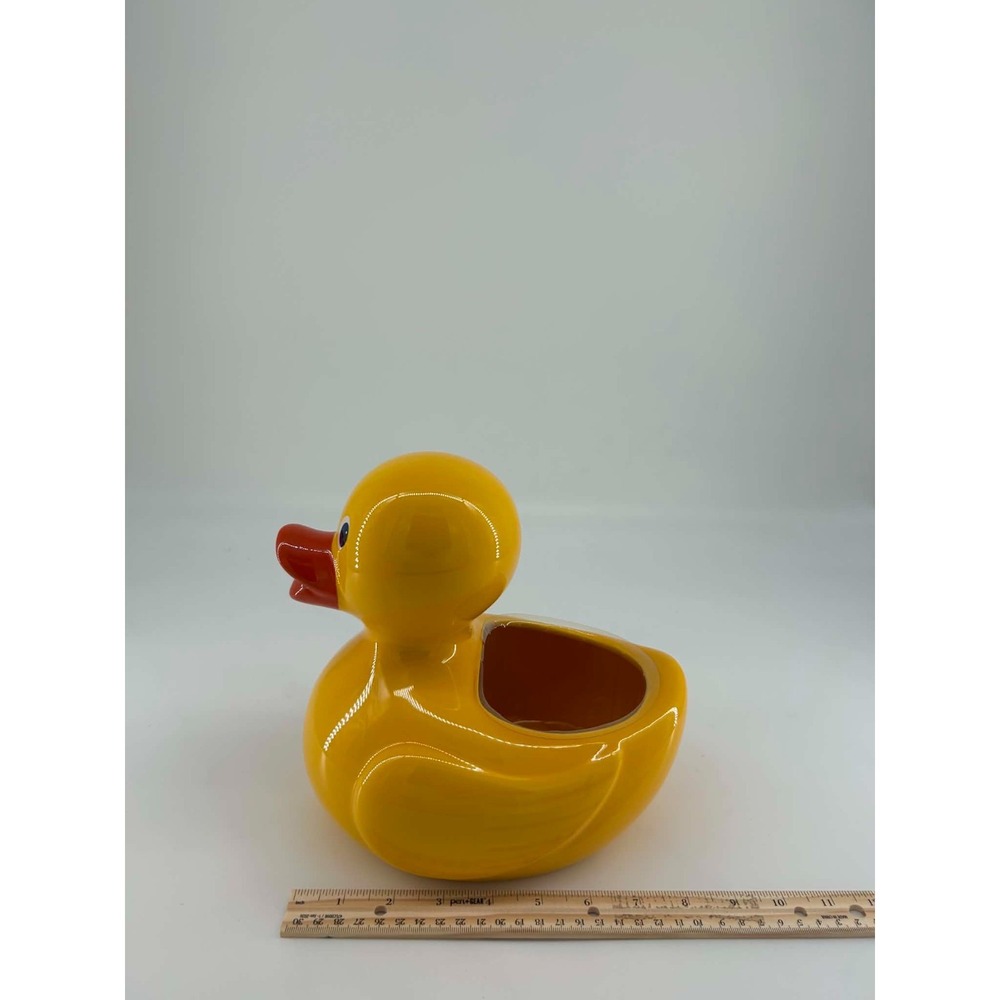Teleflora Yellow Rubber Duck Ceramic Planter Vase Flower Pot Nursery Decor New